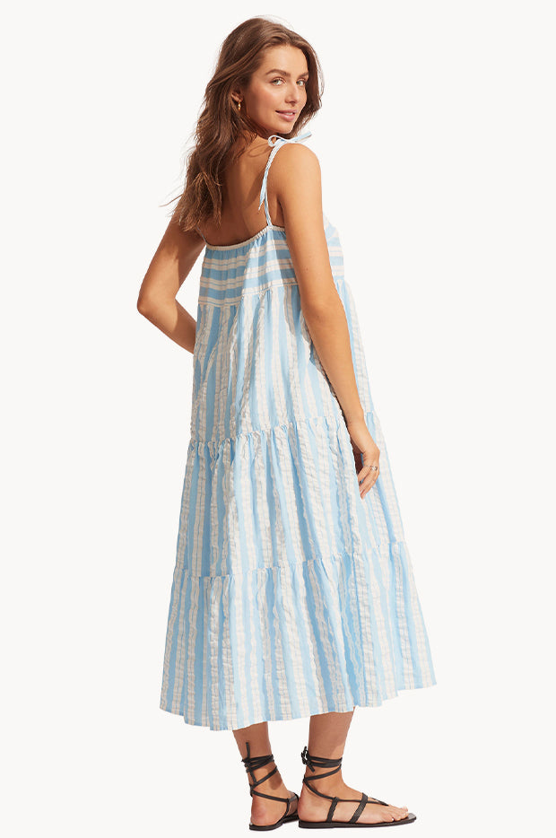 Cabana Stripe Tier Maxi Dress