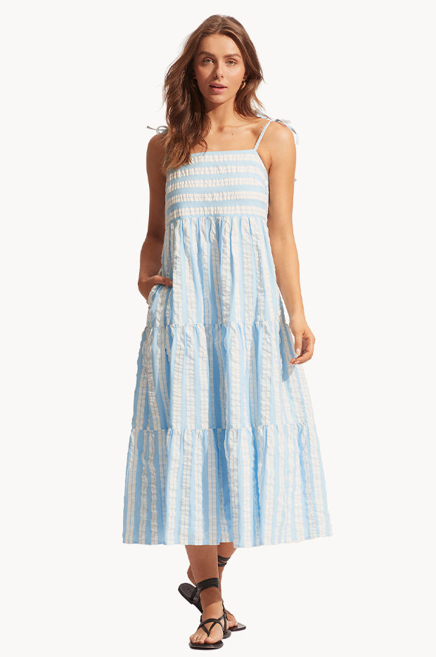 Cabana Stripe Tier Maxi Dress