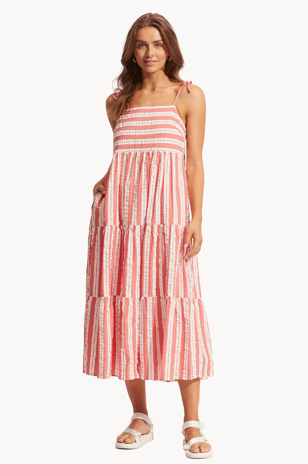 Cabana Stripe Tier Maxi Dress