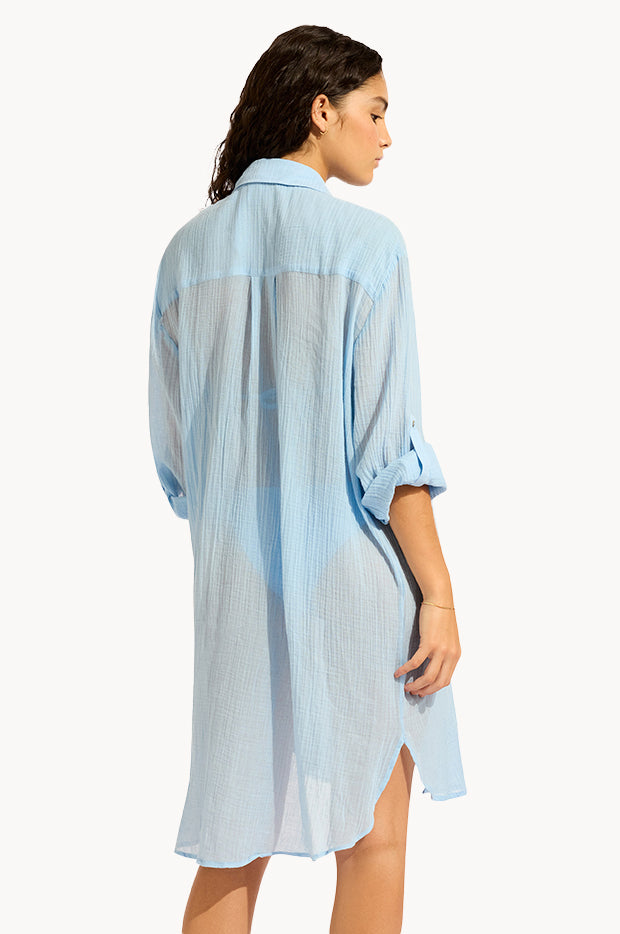 Crinkle Twill Beach Shirt