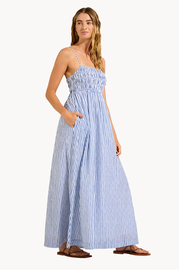 Shirred Midi Dress