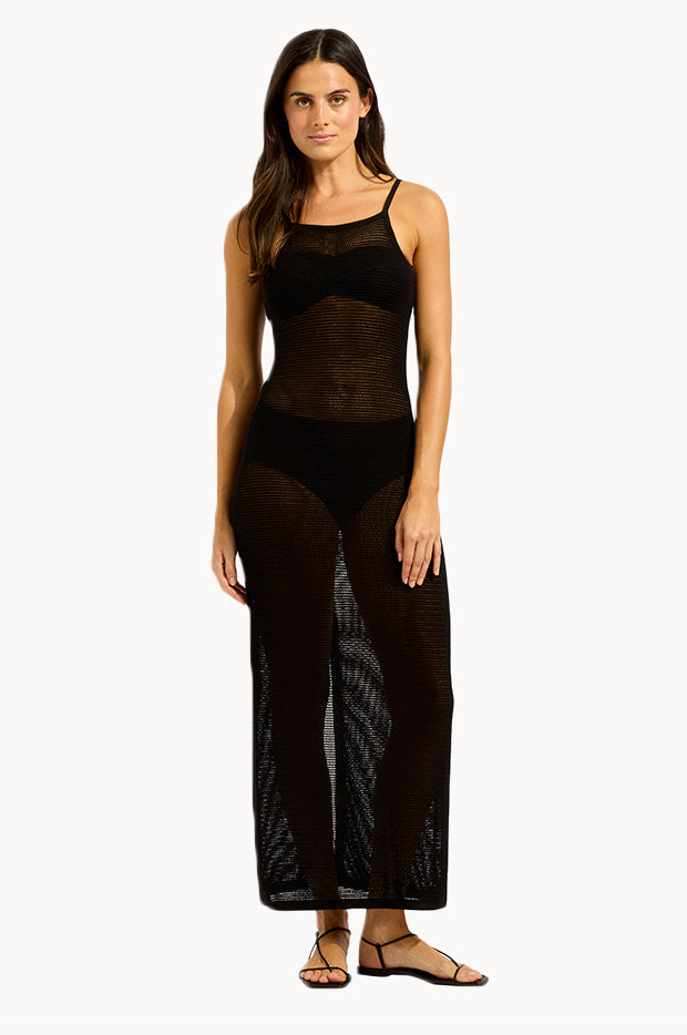 Crew Neck Maxi Knit Dress