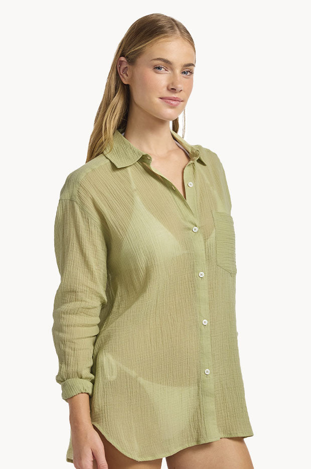 Crinkle Gauze Shirt