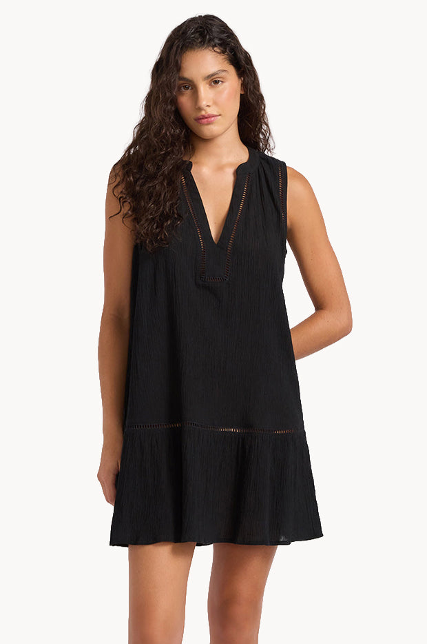 Crinkle Gauze Ladder Dress