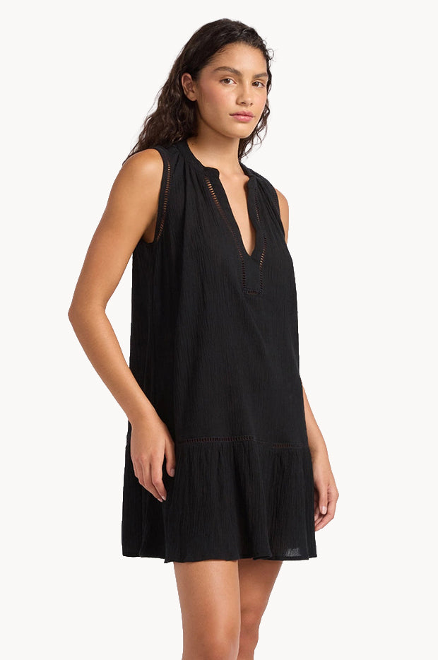 Crinkle Gauze Ladder Dress