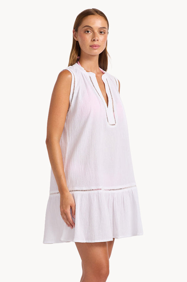 Crinkle Gauze Ladder Dress