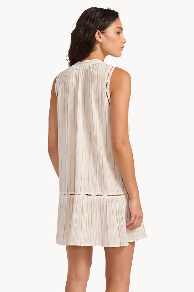 Stripe Ladder Ruffle Dress