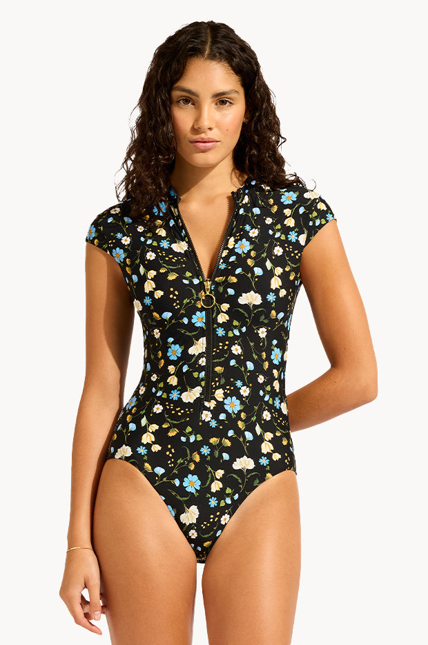 Modern Romance Zip Front One Piece