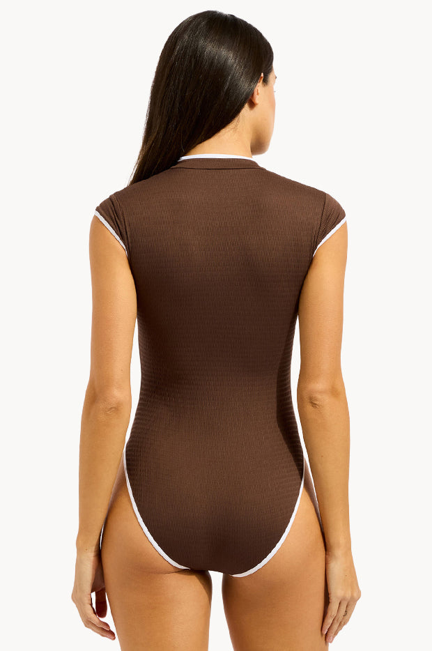 Beach Bound Cap Sleeve Zip Sunsuit