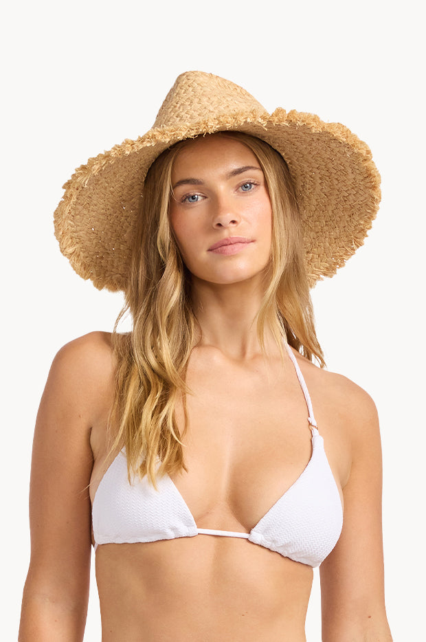 Raffia Fringed Fedora