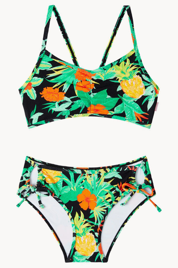 Tropical Nights Ruched Crop Set