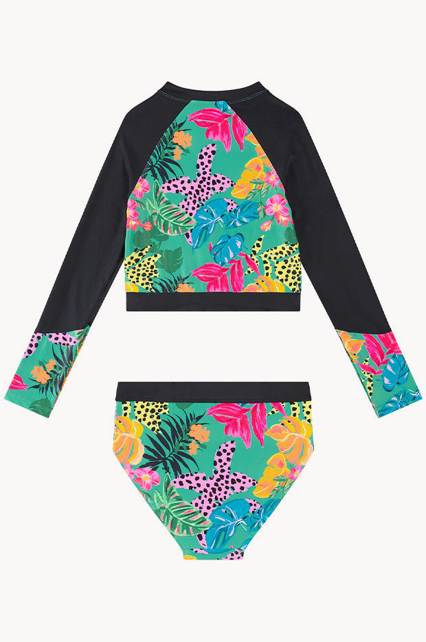 Set Da Surf Per Ragazze Seafolly – Arazzo Azteco Con Blocchi Colore E Pantaloncini