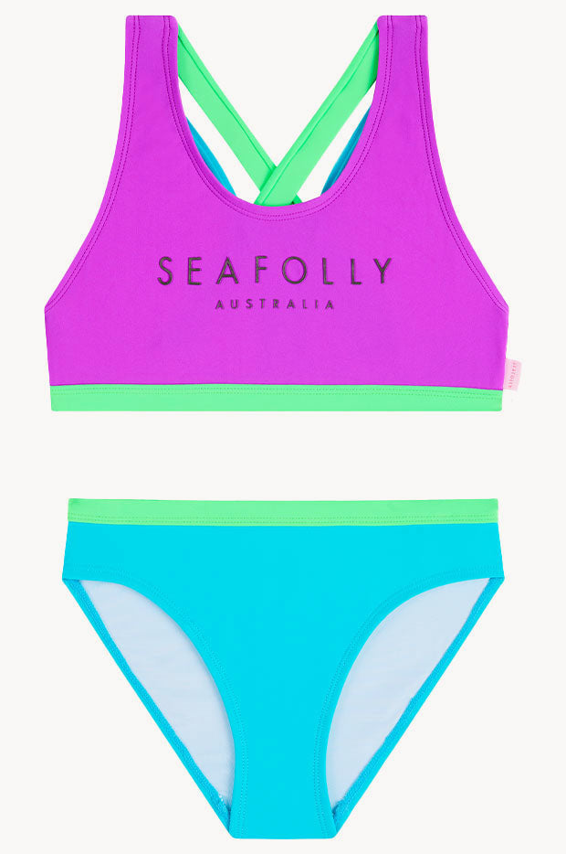 Girls Coral Sea Frill Crop Set