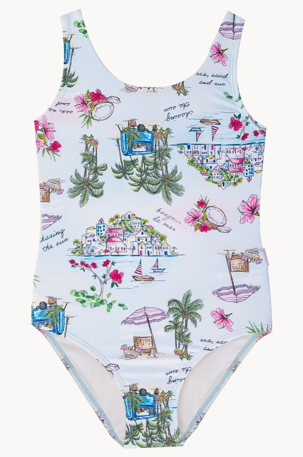 Girls Summer Vacay Reversible One Piece