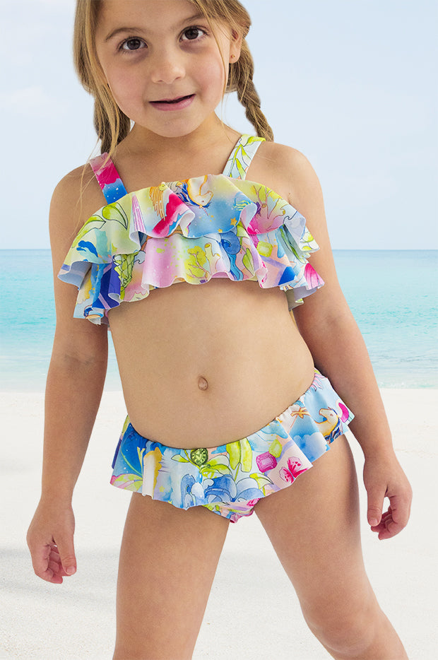 Girls Surrealism Frill Crop Set