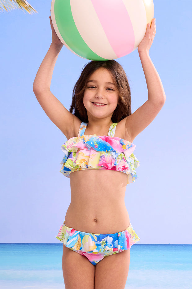 Girls Surrealism Frill Crop Set