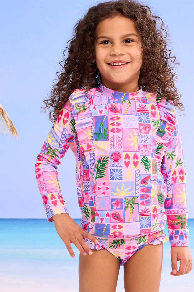 Girls Rainbow Beach Suntop Set