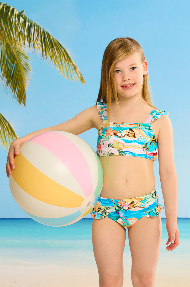 Girls South Pacific Frill Crop Set