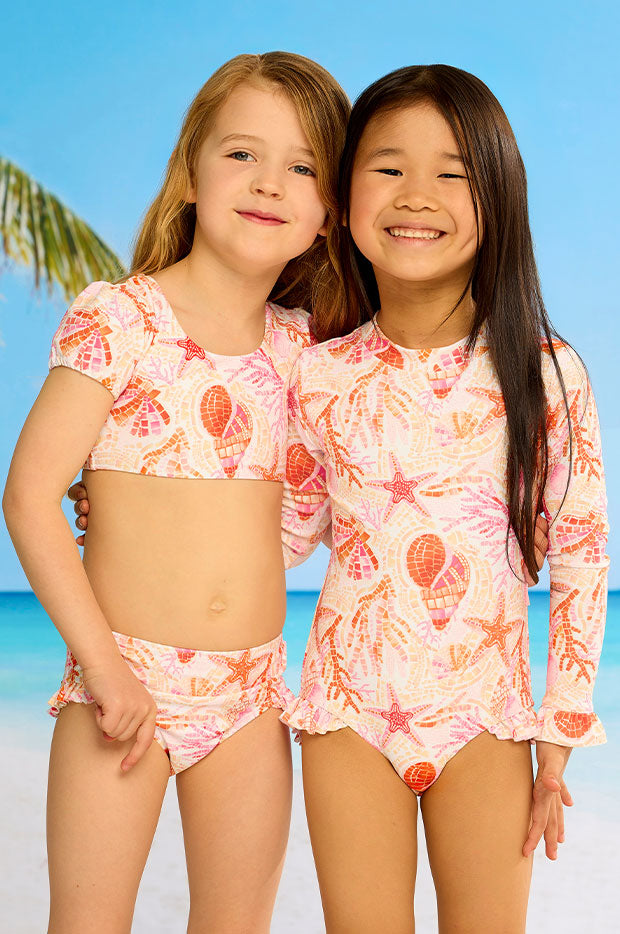 Girls La Mer Frill Sunsuit