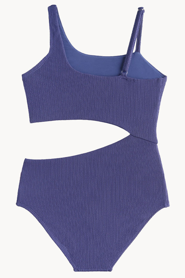 Girls Textured Cut Out One Piece