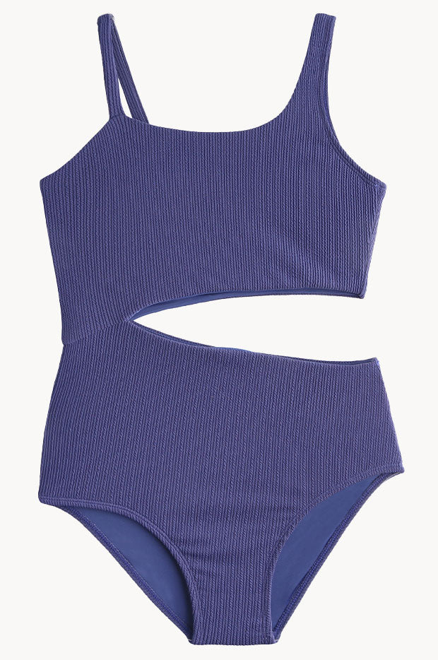 Girls Textured Cut Out One Piece