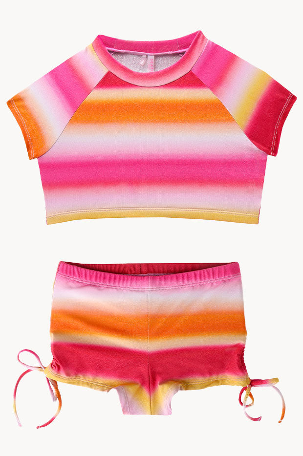 Girls Ombre Crop Suntop Set