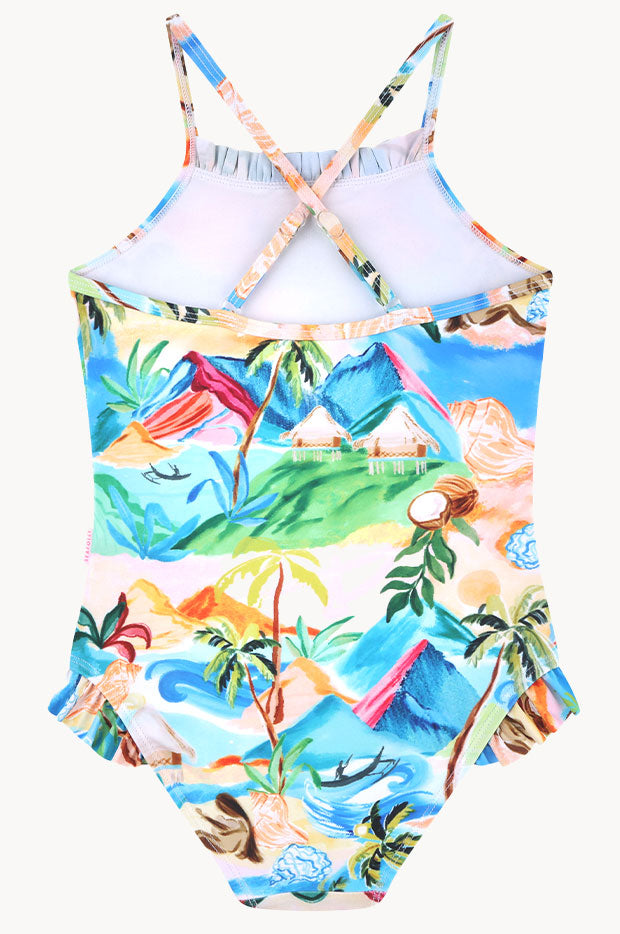 Girls South Pacific Frill One Piece