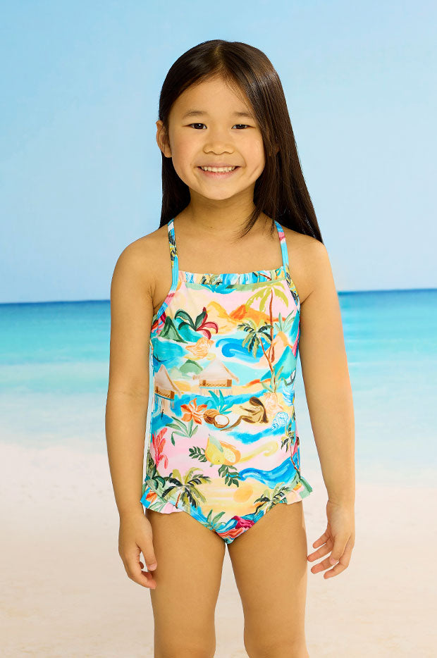 Girls South Pacific Frill One Piece