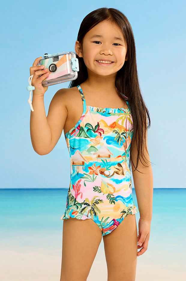 Girls South Pacific Frill One Piece