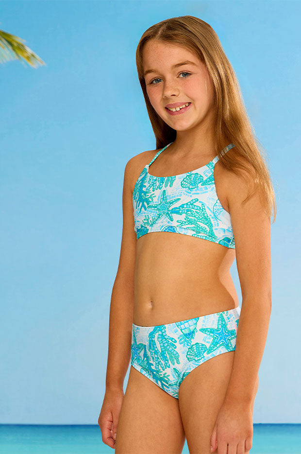 Girls La Mer Tie Back Crop Set