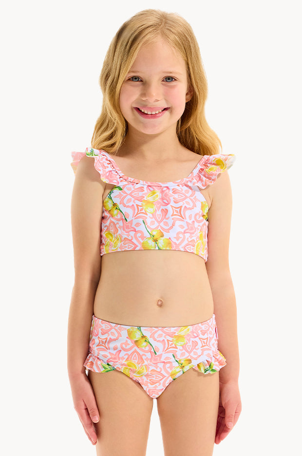 Girls Lemon Tile Crop Set