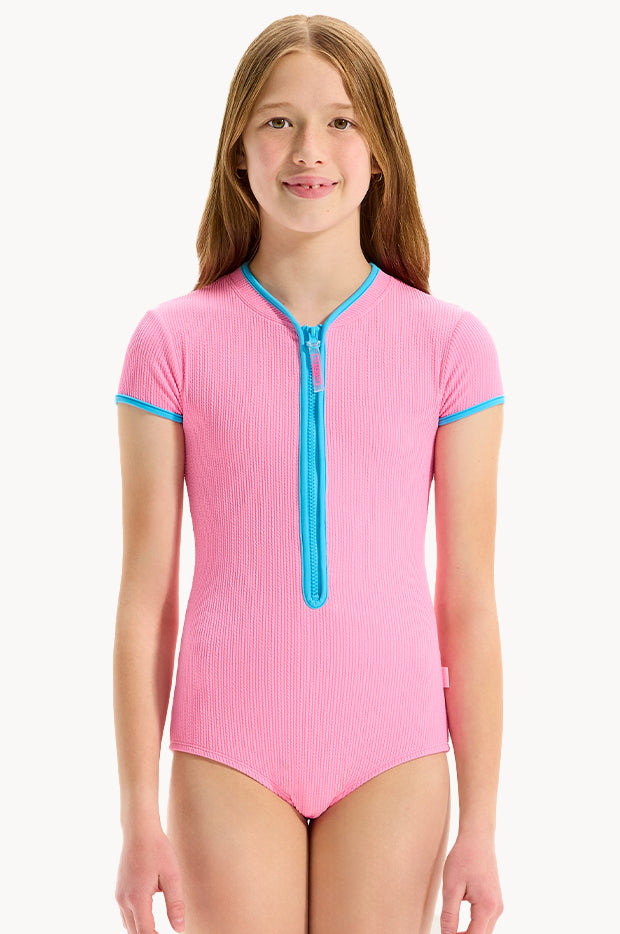 Girls Textured Contrast Sunsuit