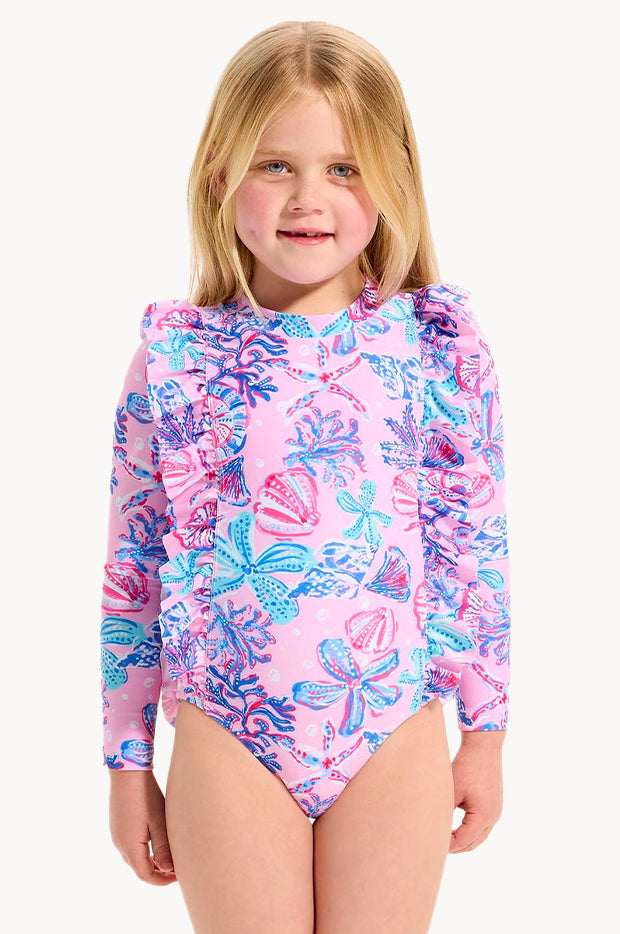 Girls Coral Sea Frill Sunsuit
