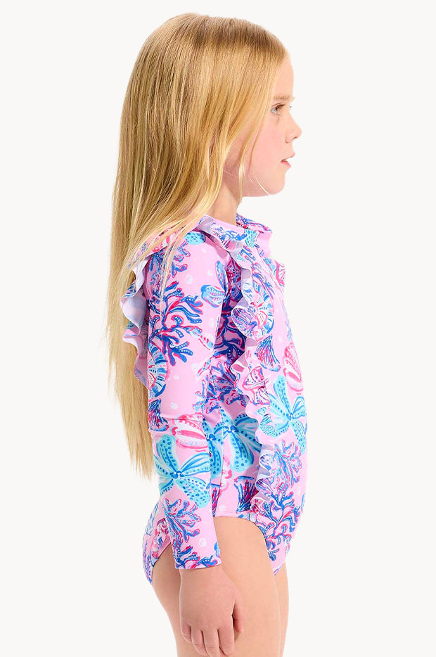 Girls Coral Sea Frill Sunsuit