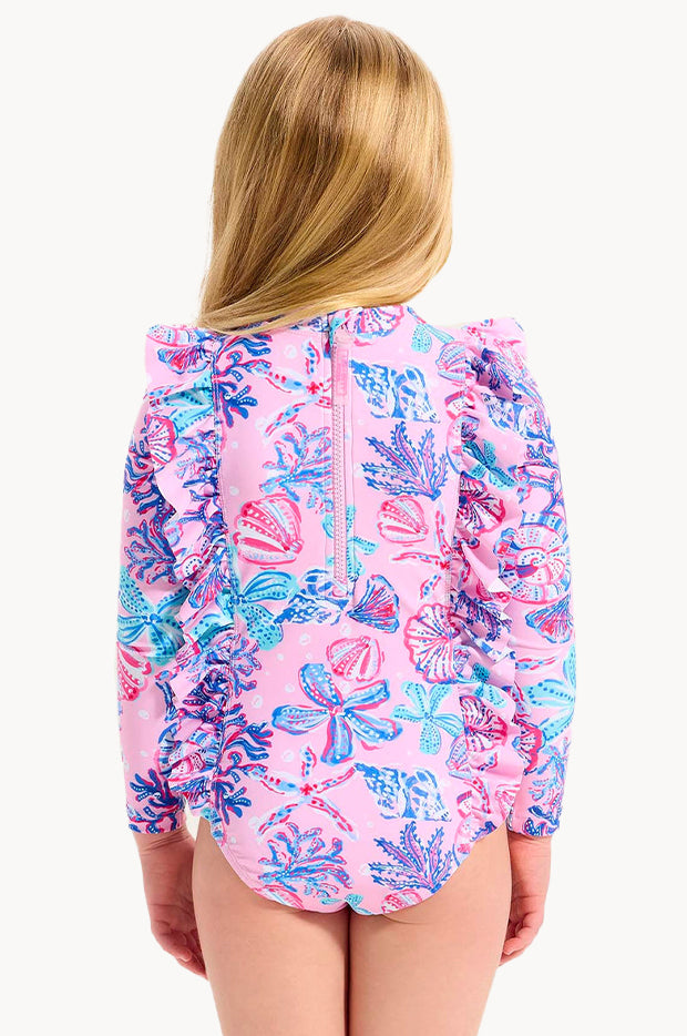 Girls Coral Sea Frill Sunsuit