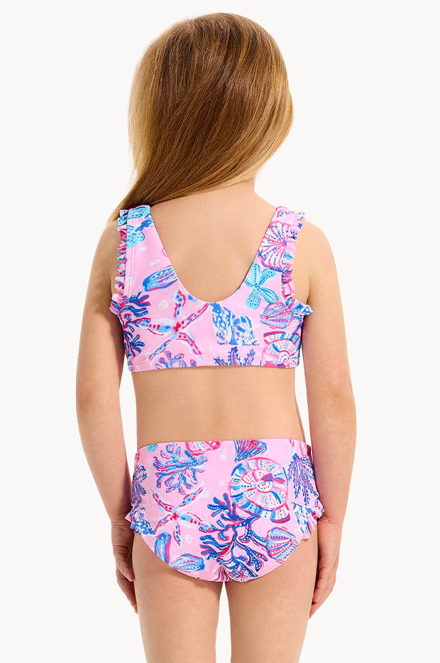 Girls Coral Sea Frill Crop Set