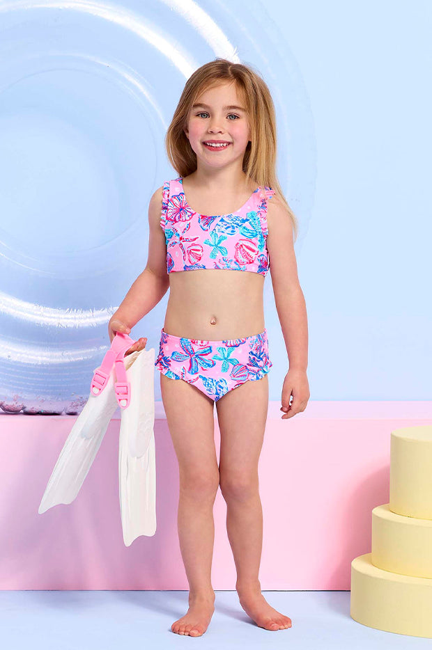 Girls Coral Sea Frill Crop Set