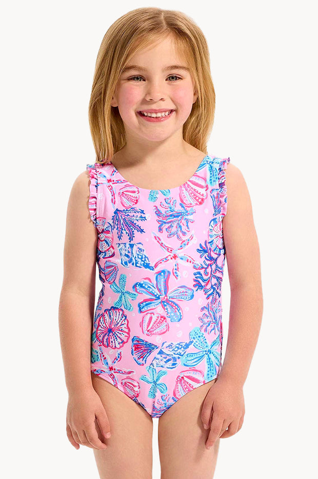 Girls Coral Sea Frill One Piece
