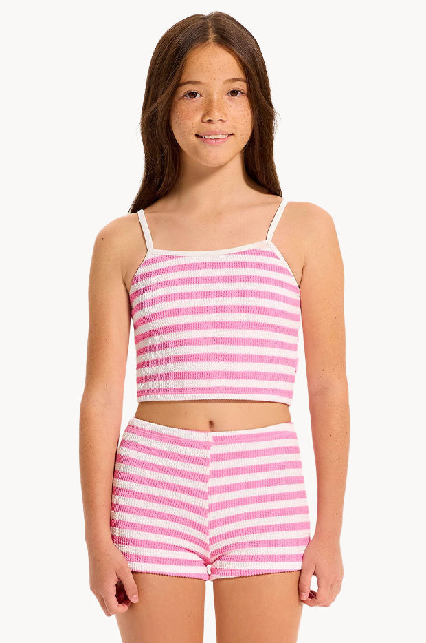 Girls Textured Stripe Singlet Set