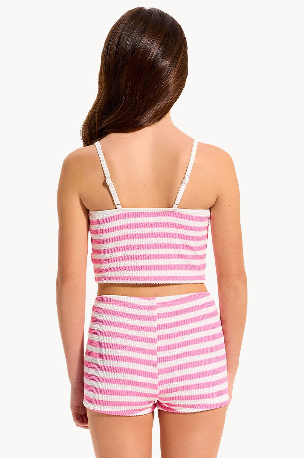 Girls Textured Stripe Singlet Set