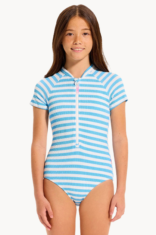 Girls Textured Stripe Sunsuit