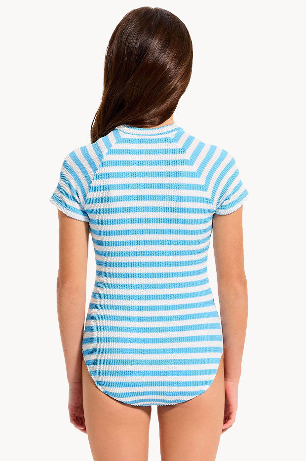 Girls Textured Stripe Sunsuit