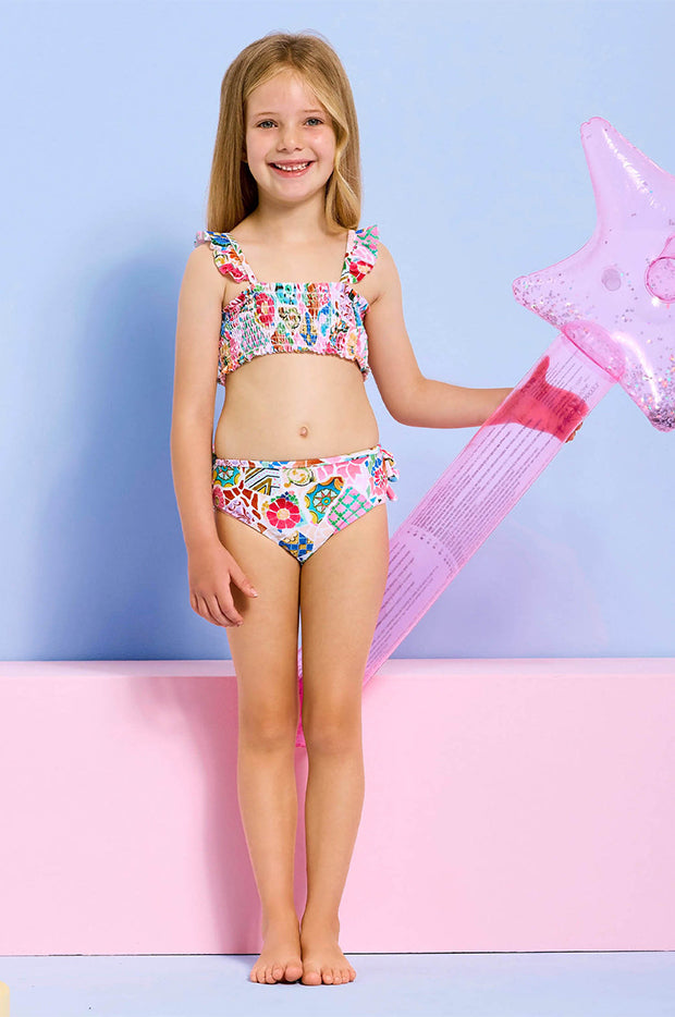 Girls Beach Boheme Shirred Crop Set