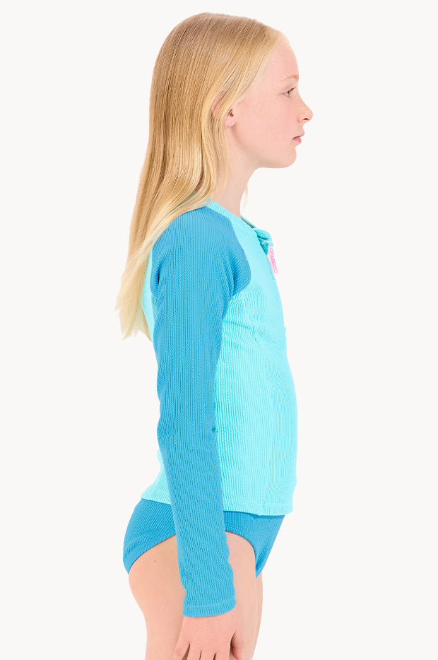 Girls Texture Long Sleeve Suntop Set