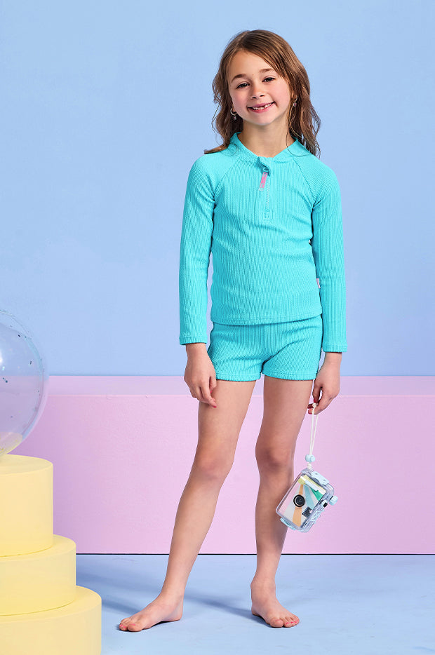 Girls Textured Suntop Set