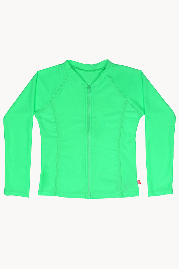 Girls Long Sleeve Zip Suntop