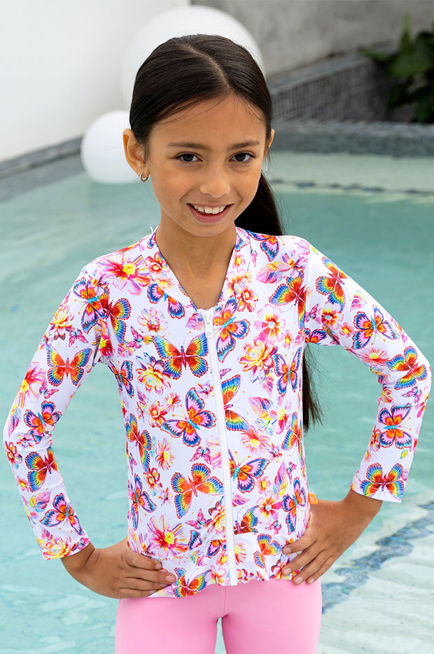 Girls Miss Aloha Long Sleeve Suntop
