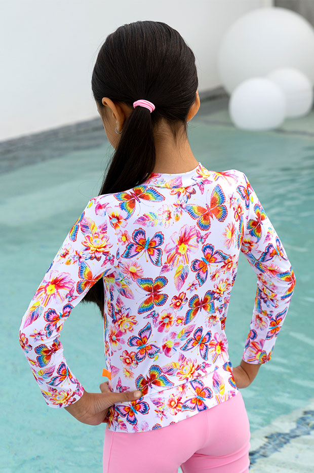 Girls Miss Aloha Long Sleeve Suntop