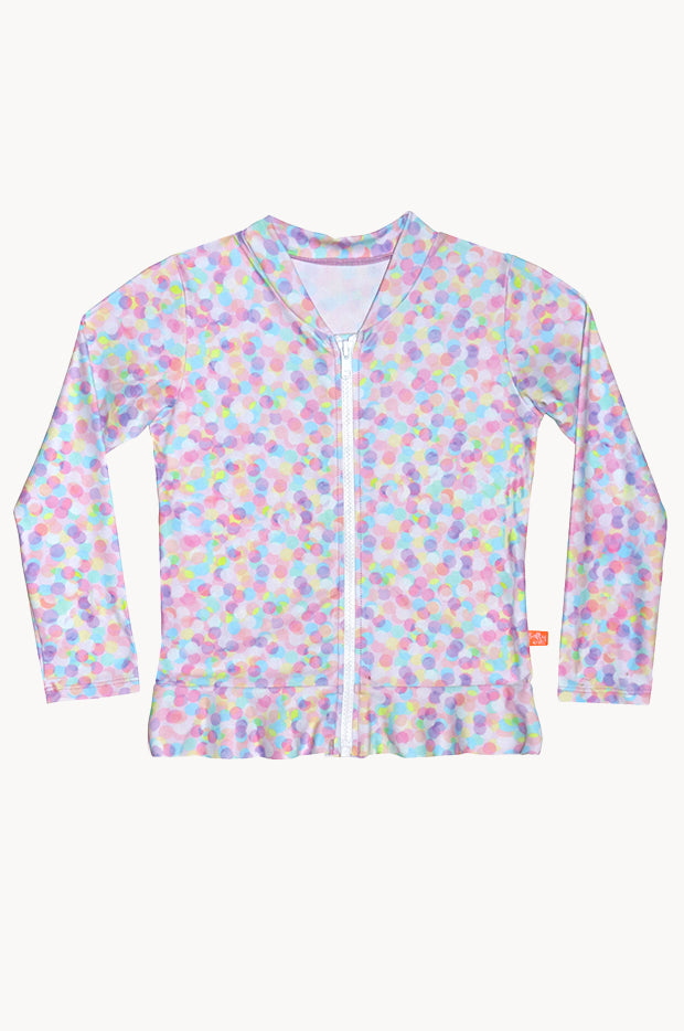 Girls Miss Fantasia Spot Long Sleeve Suntop