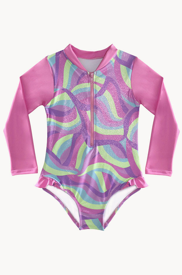 Girls Miss Sea Princess Long Sleeve Suntop Set